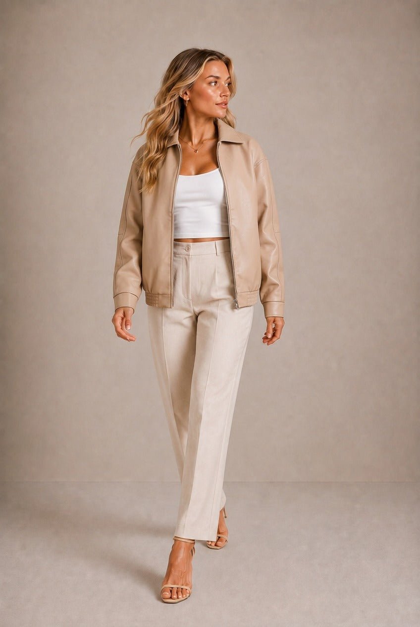 Volterra Ribbed Trim Bomber Jacket