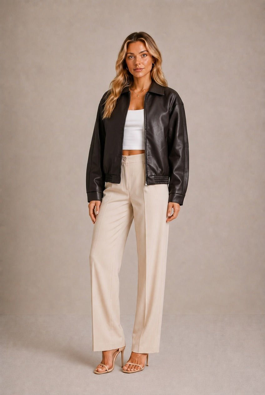 Volterra Ribbed Trim Bomber Jacket