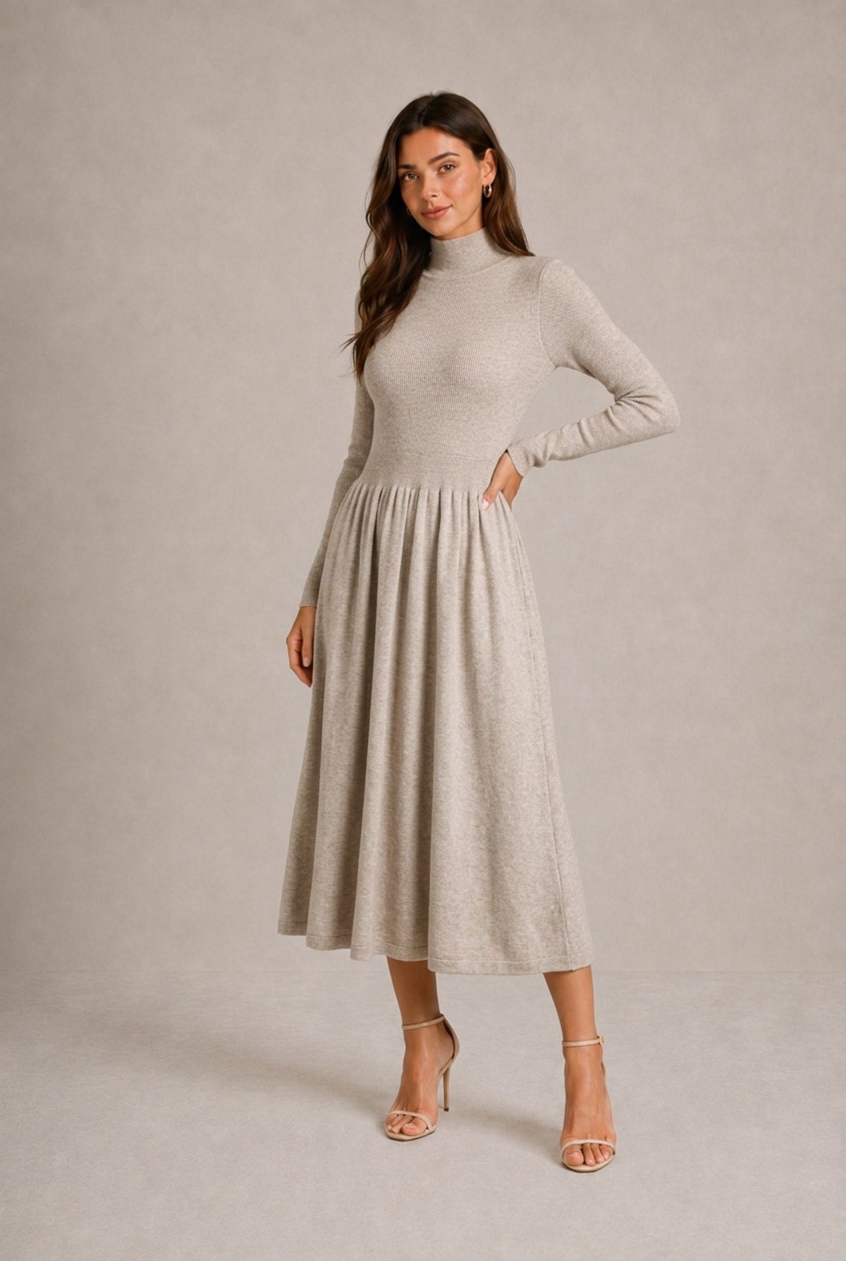 Siena Ribbed Knit Midi Dress