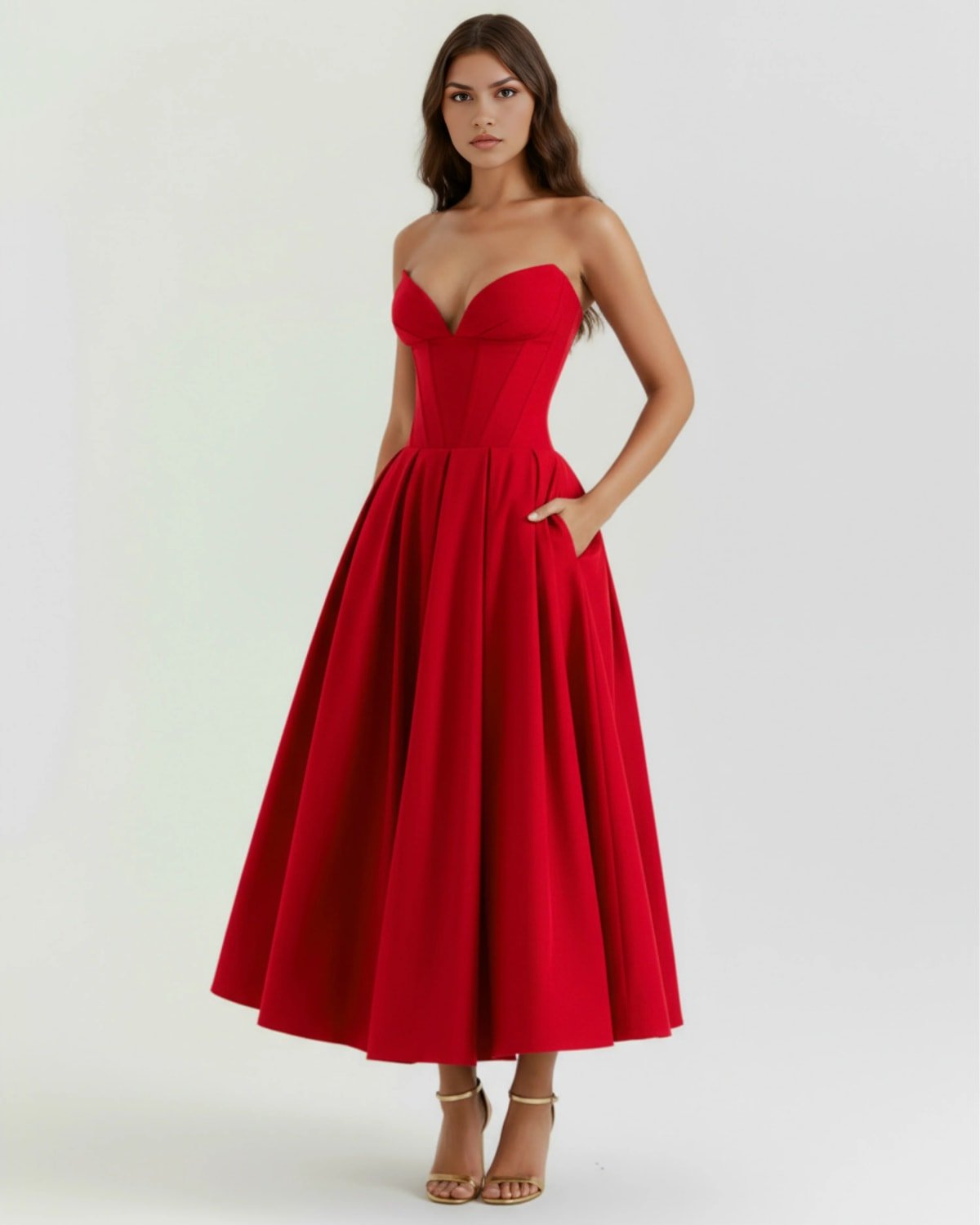 Amalfi Pleated Midi Dress