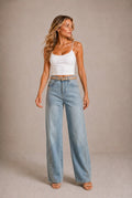 Cortona Rhinestone Wide-Leg Jeans