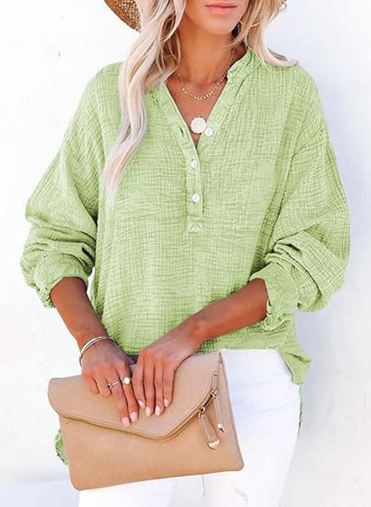 Annecy Ruched Button Top