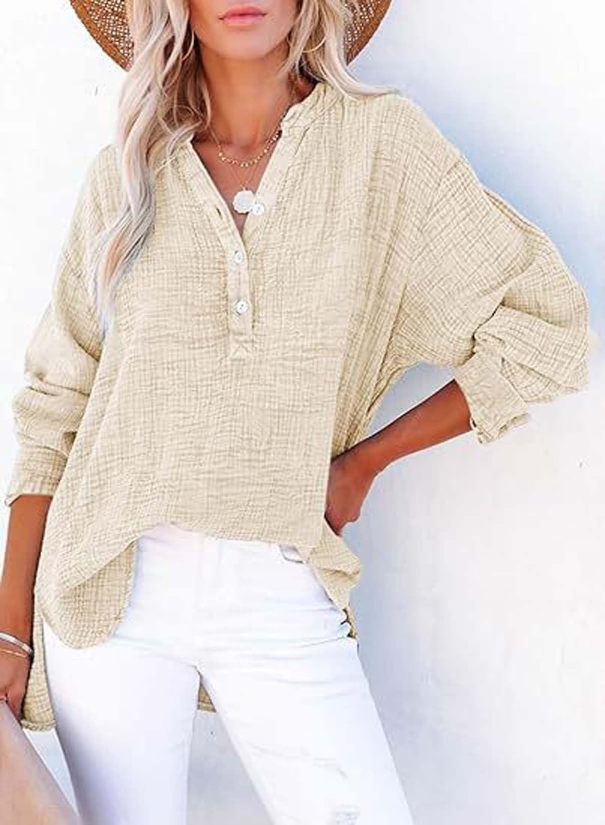 Annecy Ruched Button Top