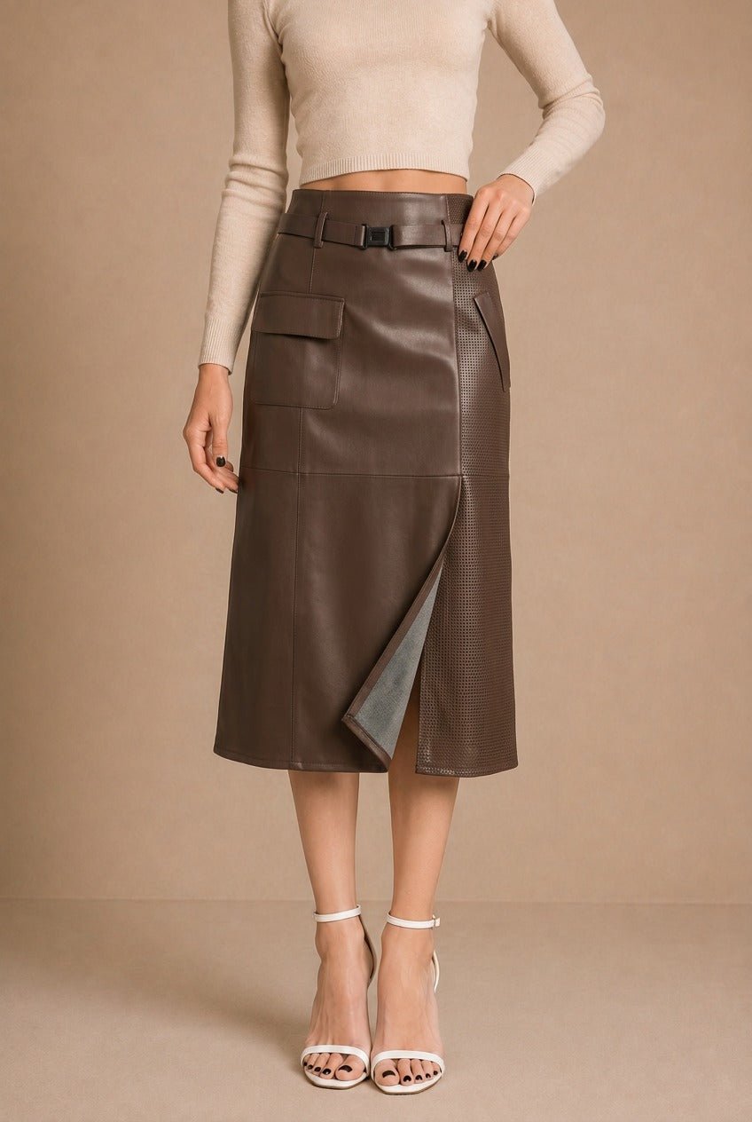 Assisi Perforated Midi Skirt