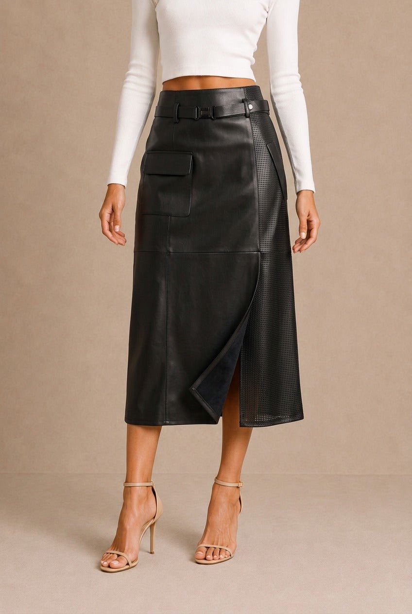 Assisi Perforated Midi Skirt