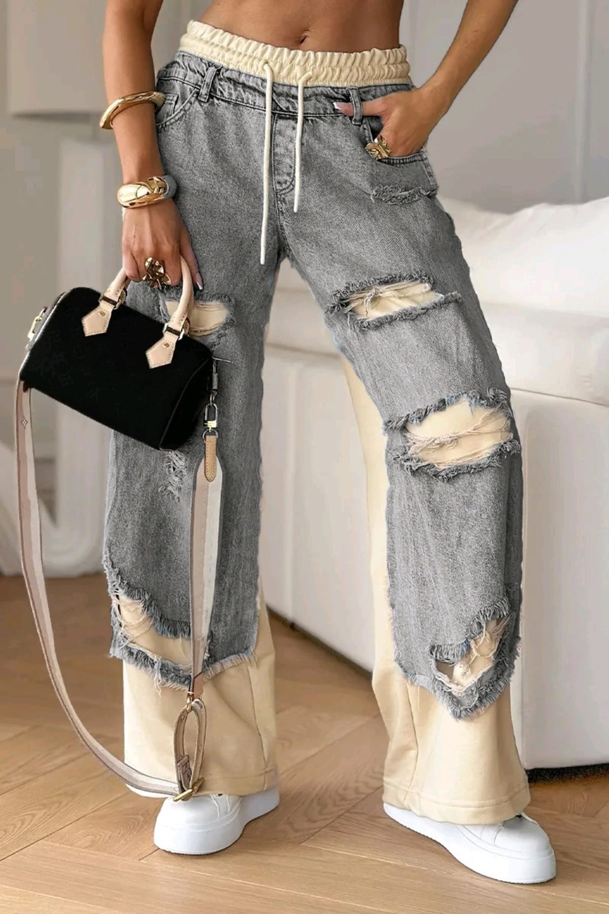 Colmar Wide Leg Drawstring Jeans