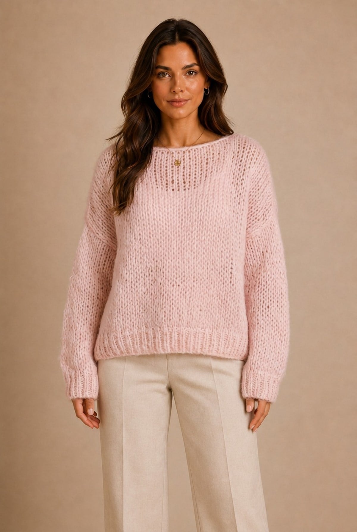 Barolo Fuzzy Oversized Knit Sweater