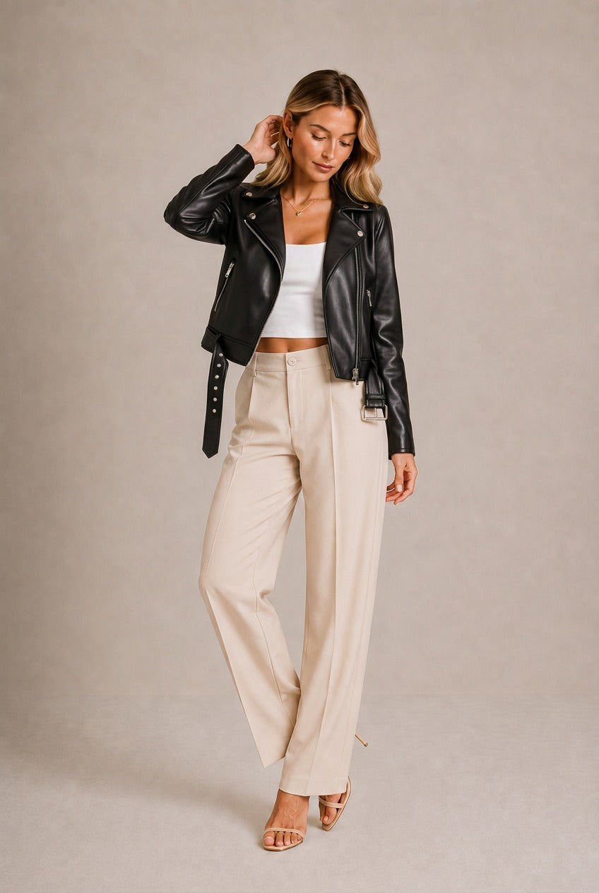 Gordes Asymmetrical Zip Biker Jacket