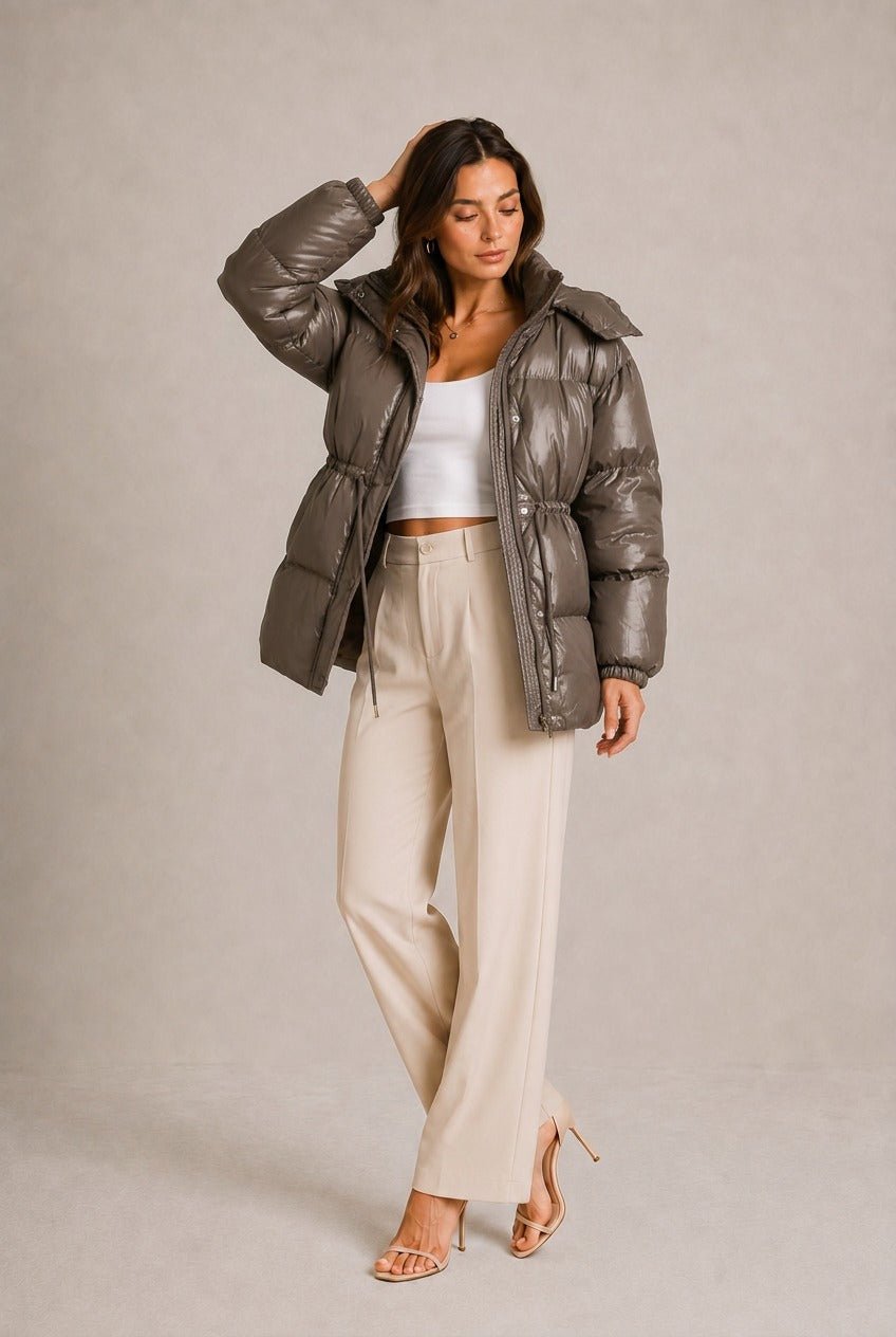 Siena Drawstring Waist Puffer Jacket
