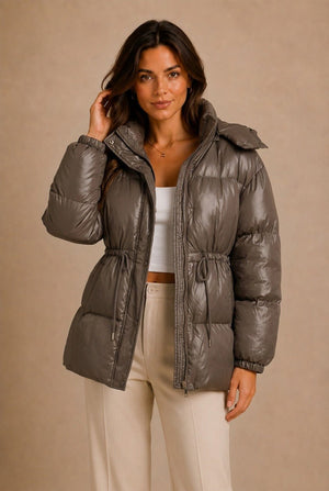 Siena Drawstring Waist Puffer Jacket