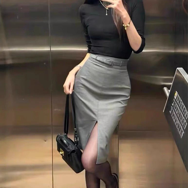 Greve Slit Pencil Skirt