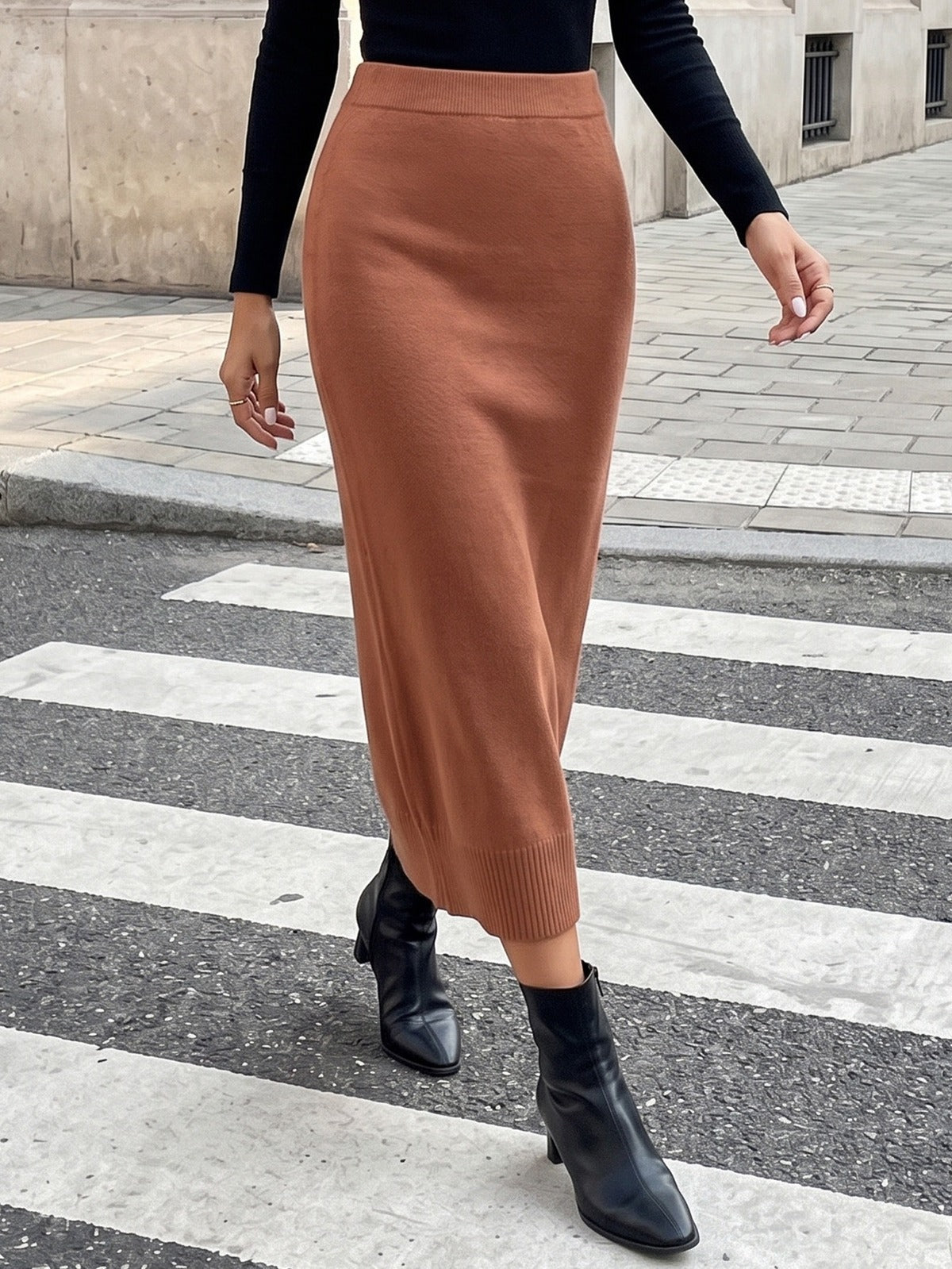 Chianti Ribbed Midi Skirt