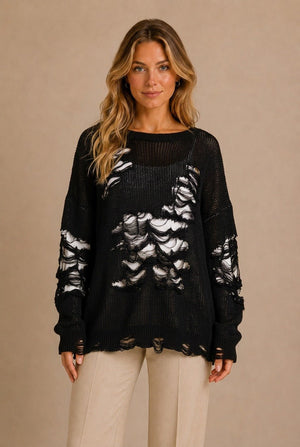 Barolo Distressed Oversized Sweater