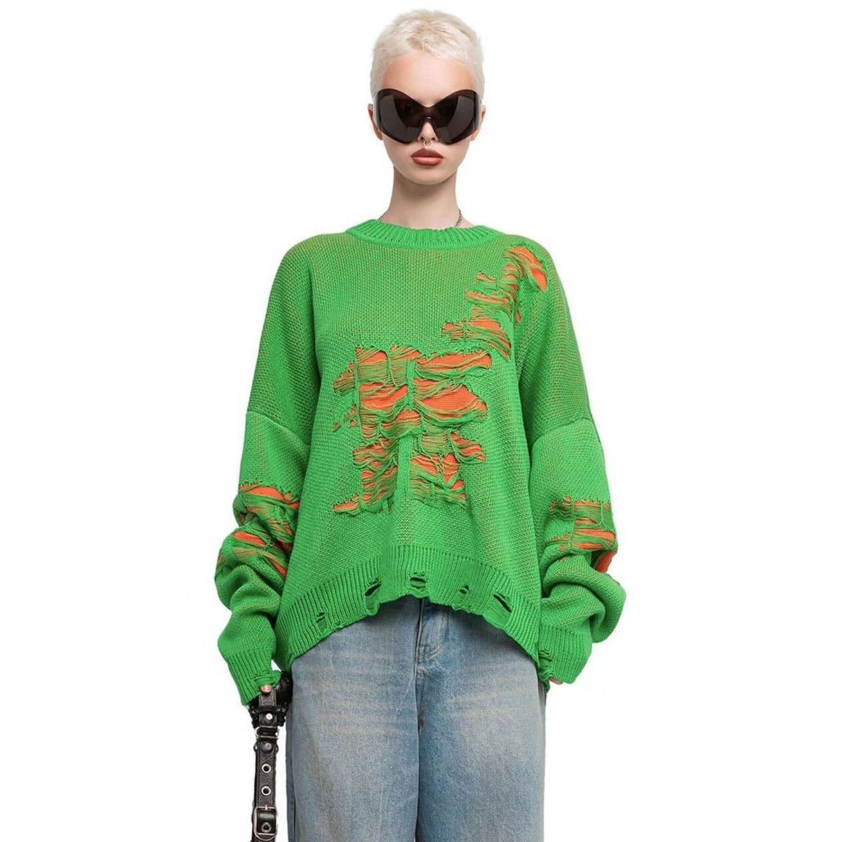 Barolo Distressed Oversized Sweater