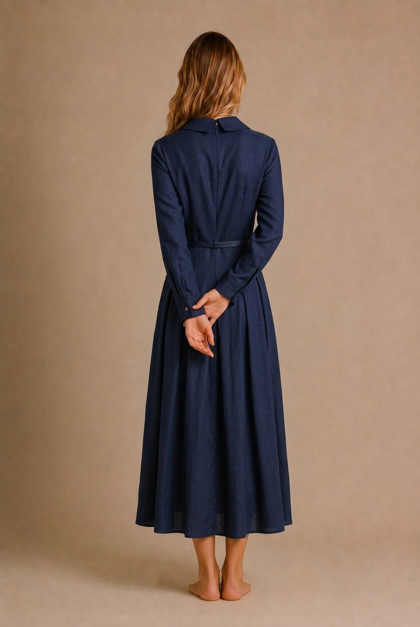 Siena Pleated Midi Shirt Dress