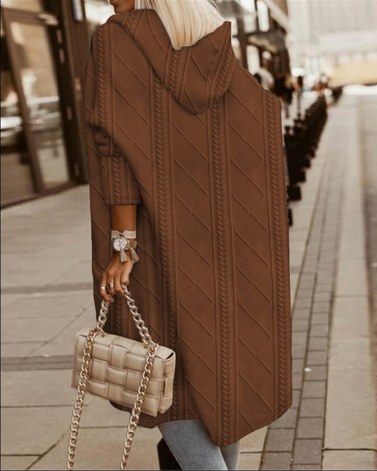 Orvieto Cable-Knit Hooded Coat
