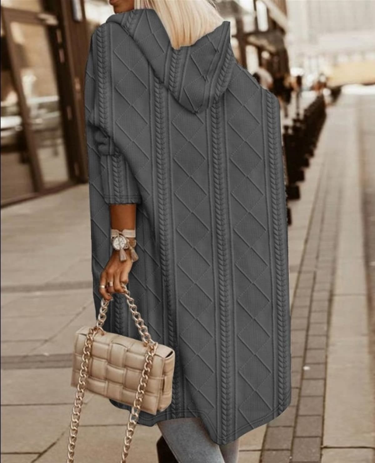 Orvieto Cable-Knit Hooded Coat