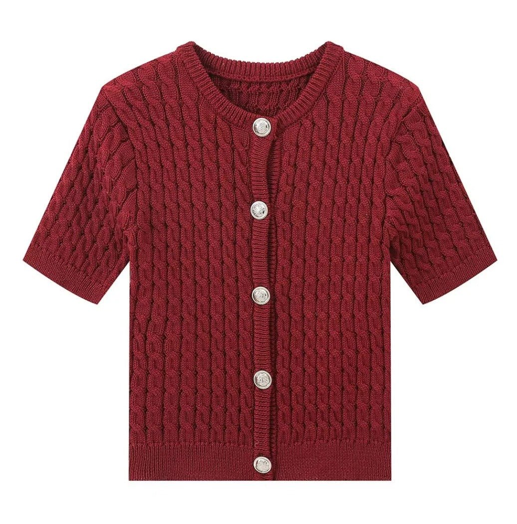 Chianti Cable-Knit Cardigan