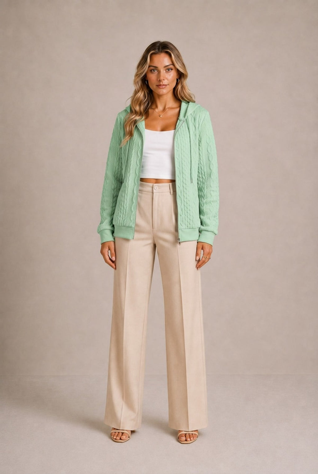 Cortona Textured Zip-Up Sweater