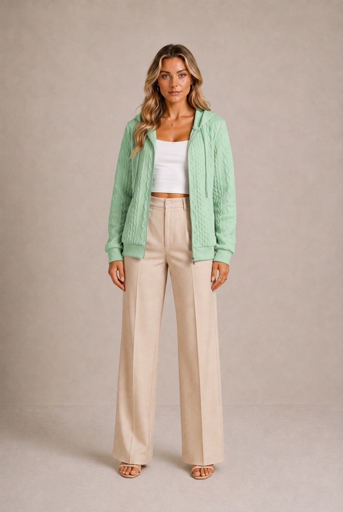 Cortona Textured Zip-Up Sweater