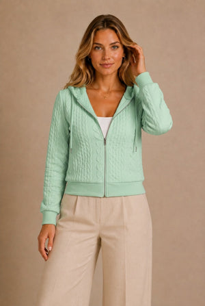 Cortona Textured Zip-Up Sweater