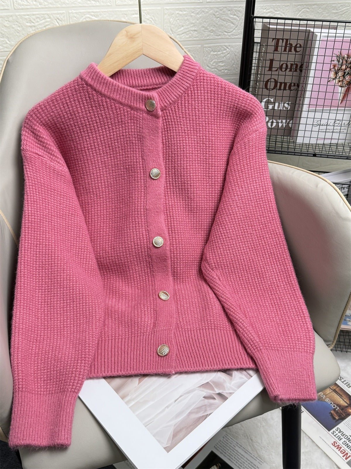Chianti Textured Button-Front Cardigan Sweater