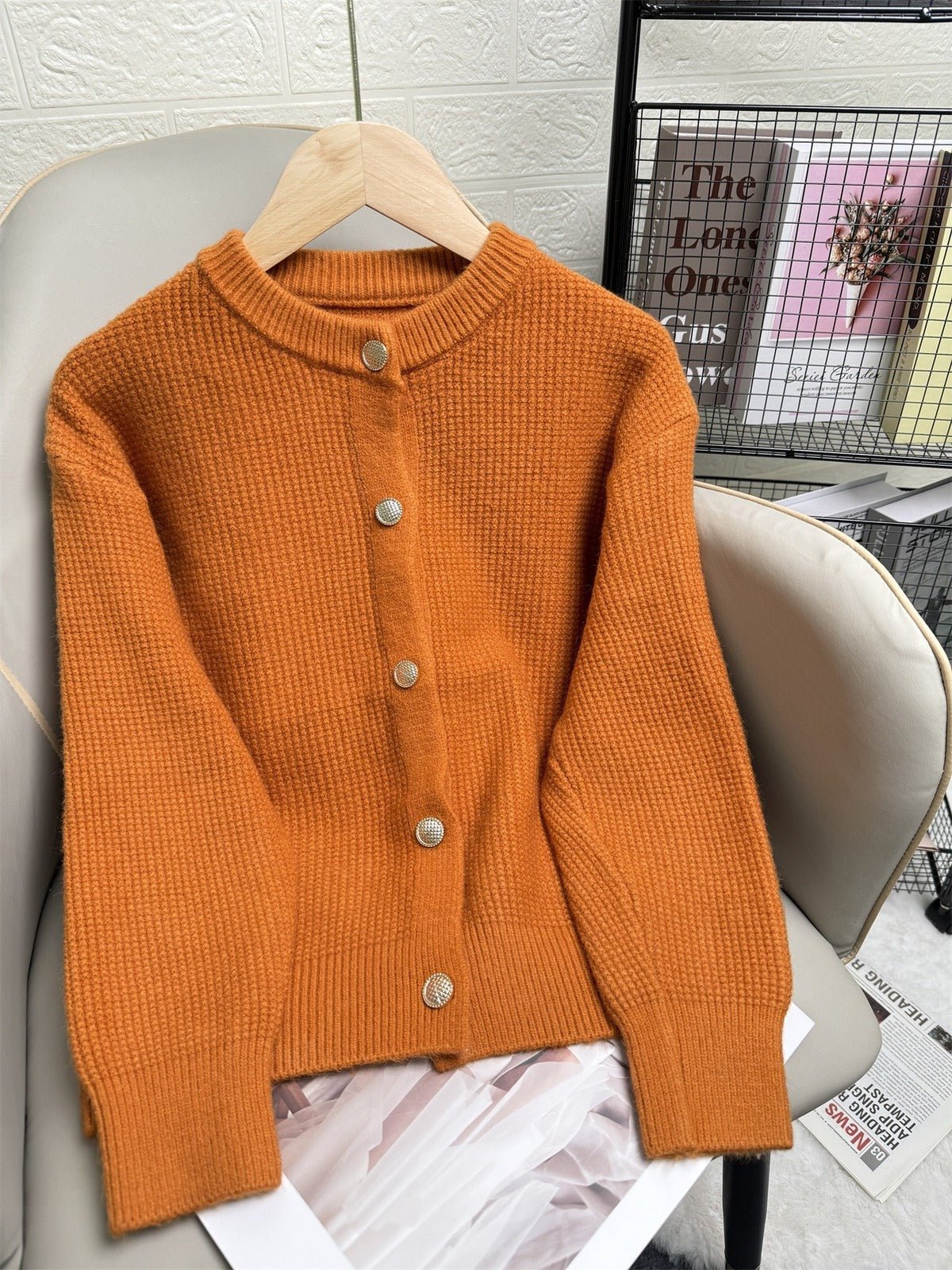 Chianti Textured Button-Front Cardigan Sweater
