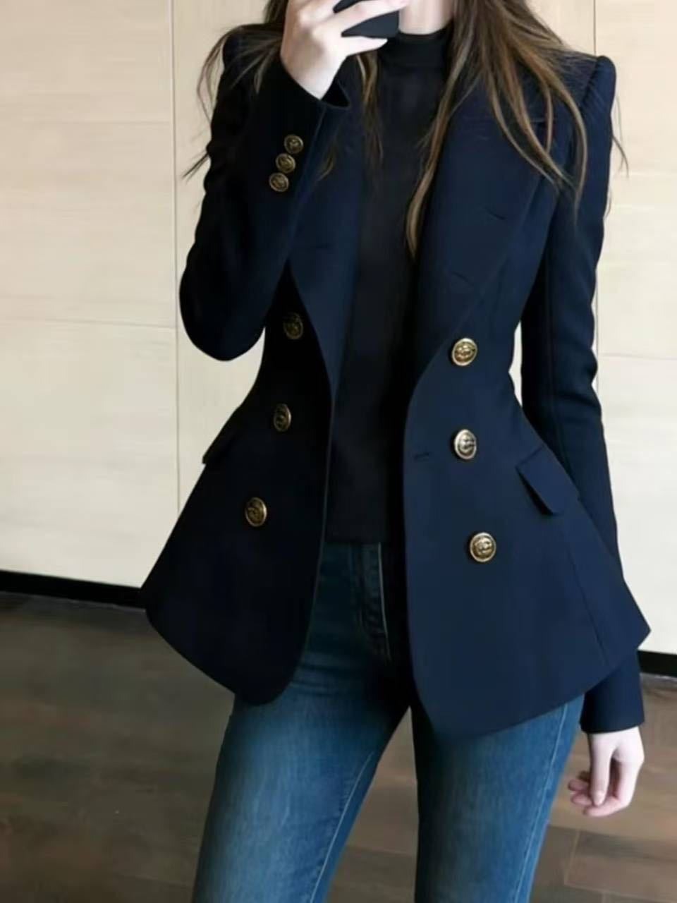 Barbaresco Gold Button Blazer