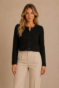 Arezzo Tweed Cropped Cardigan Sweater