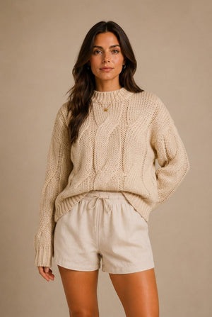 Cortona Oversized Cable-Knit Sweater