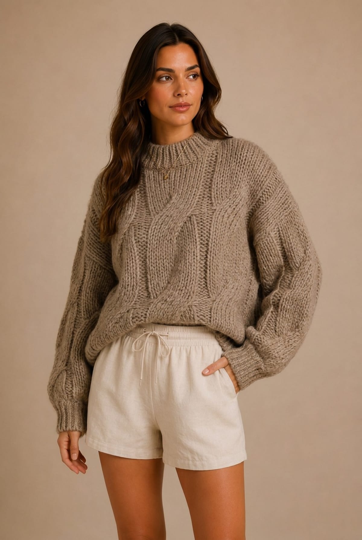 Cortona Oversized Cable-Knit Sweater