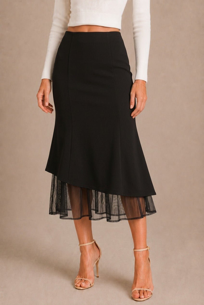 Volterra Asymmetrical Fishtail Skirt