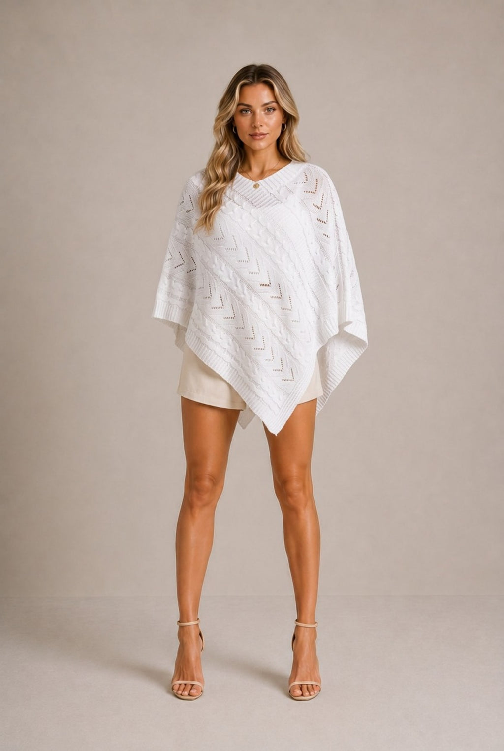 Barolo Cable-Knit Poncho Sweater