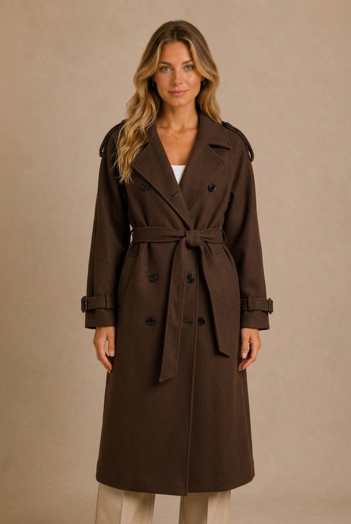 Volterra Double-Breasted Long Coat