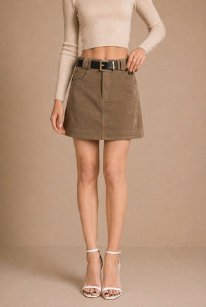 Volterra Belted Mini Skirt
