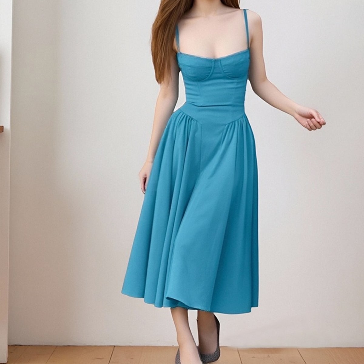 Volterra Bustier Fit and Flare Midi Dress