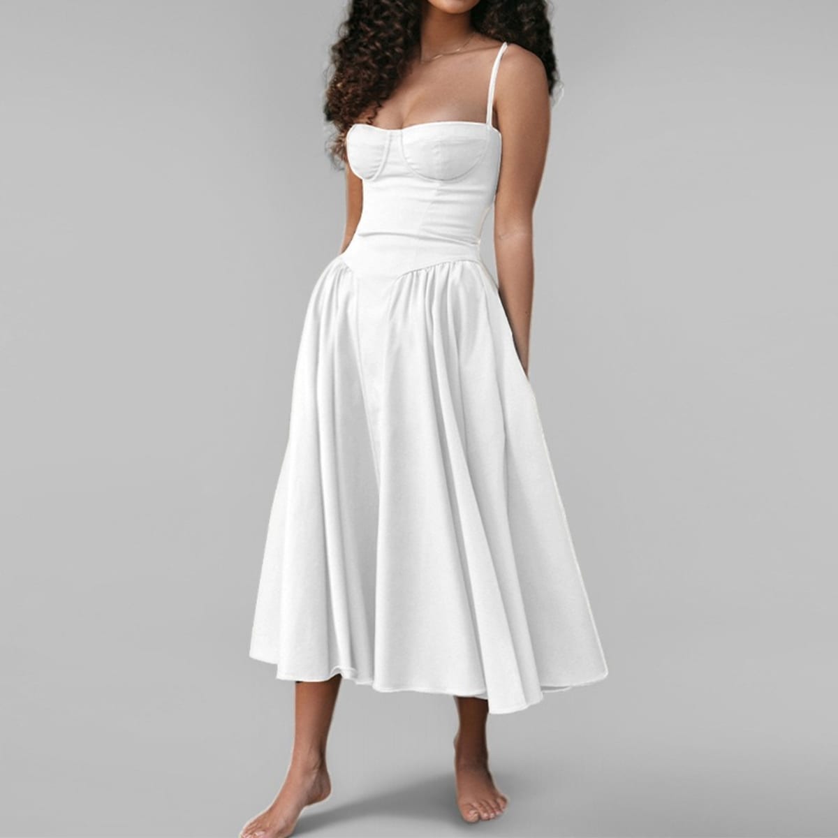 Volterra Bustier Fit and Flare Midi Dress