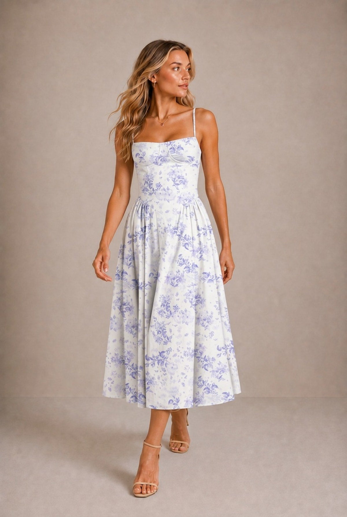 Volterra Bustier Fit and Flare Midi Dress