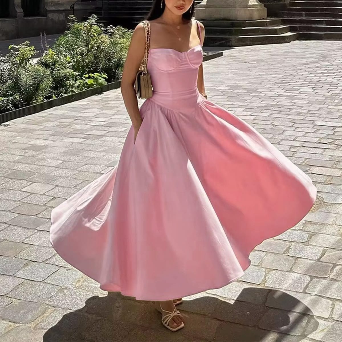 Volterra Bustier Fit and Flare Midi Dress