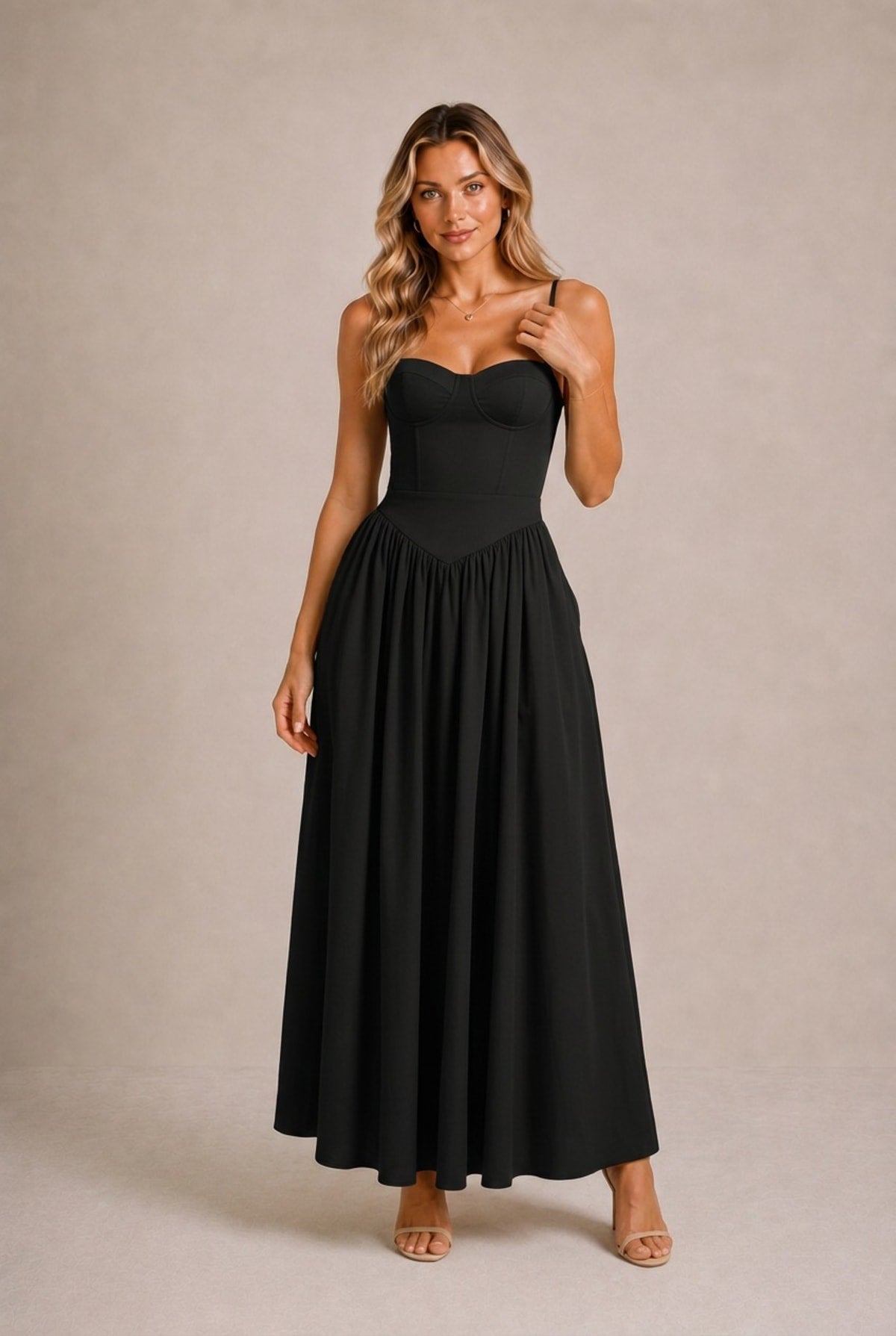 Volterra Bustier Fit and Flare Midi Dress