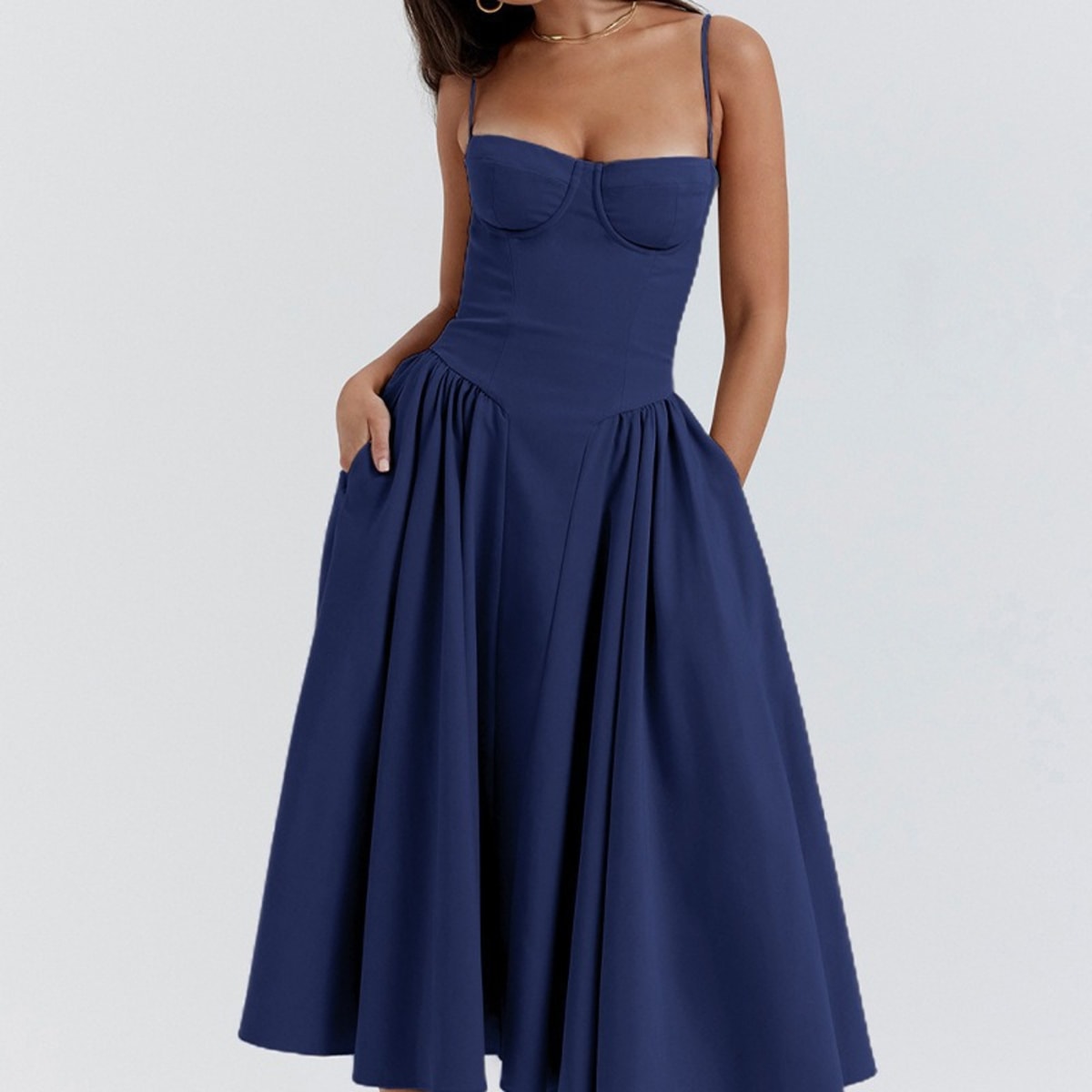 Volterra Bustier Fit and Flare Midi Dress