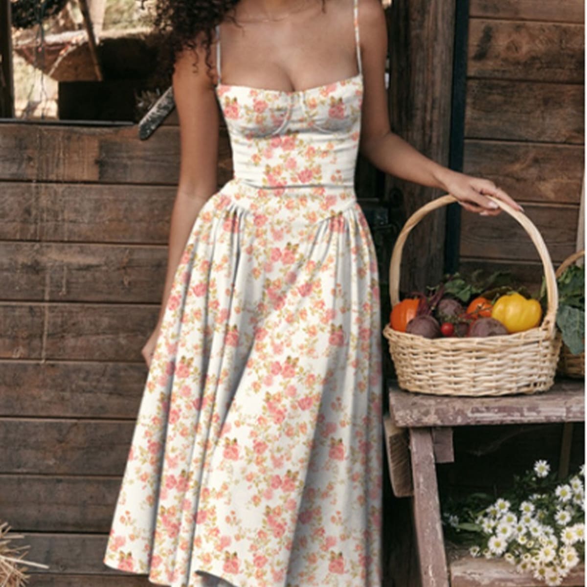 Volterra Bustier Fit and Flare Midi Dress