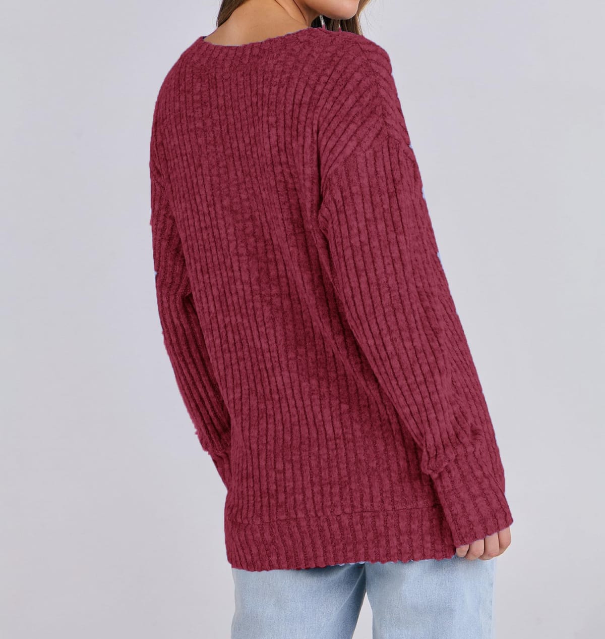Arezzo Ribbed V-Neck Sweater