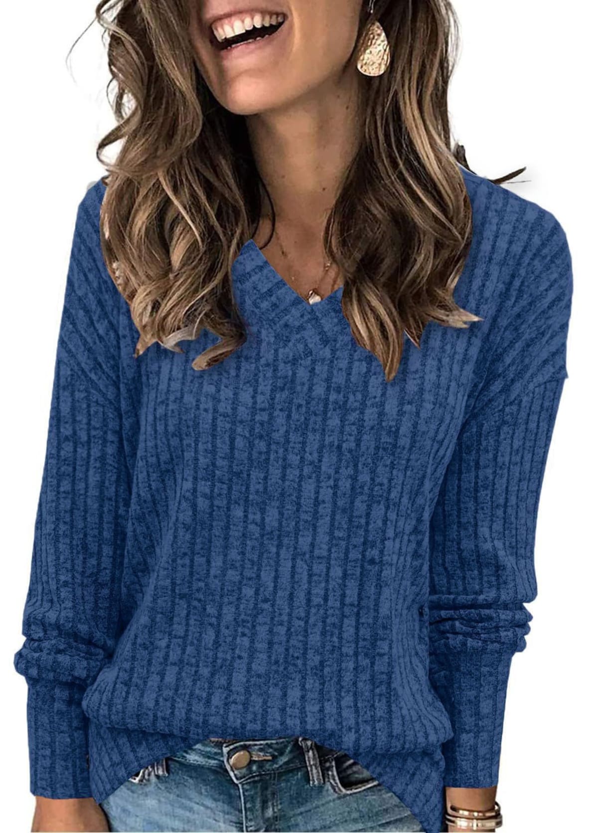 Arezzo Ribbed V-Neck Sweater