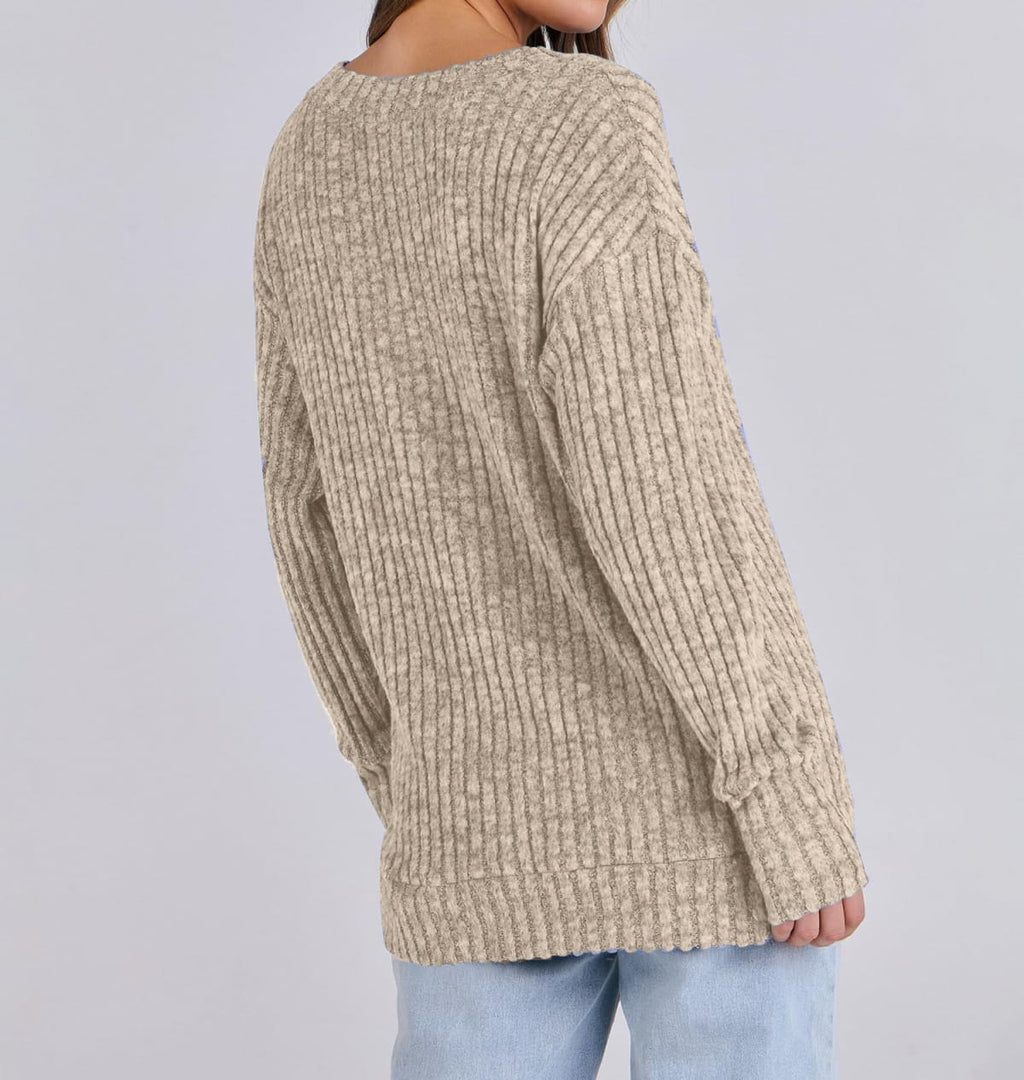 Arezzo Ribbed V-Neck Sweater