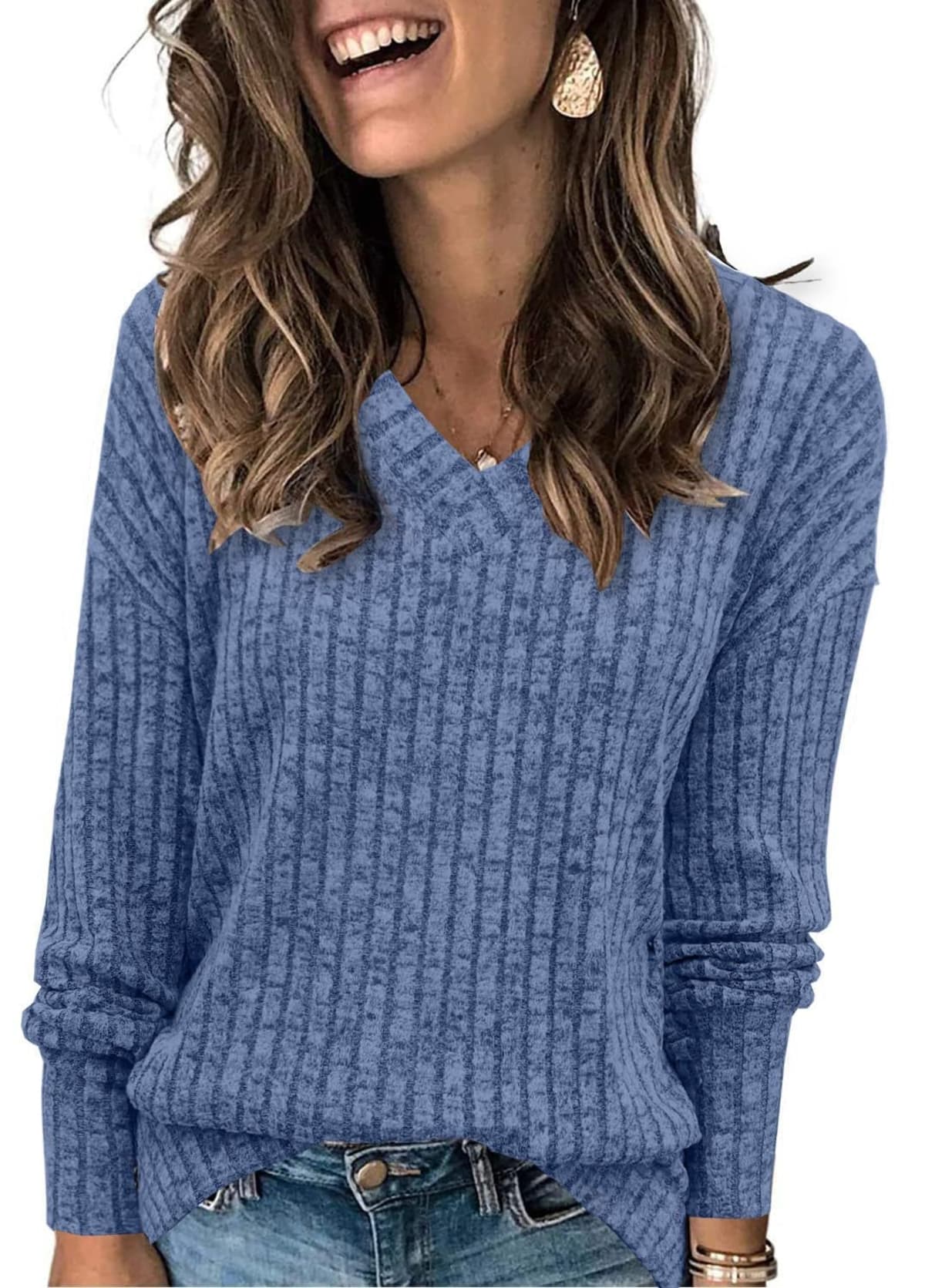 Arezzo Ribbed V-Neck Sweater