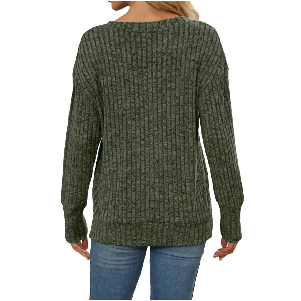 Arezzo Ribbed V-Neck Sweater