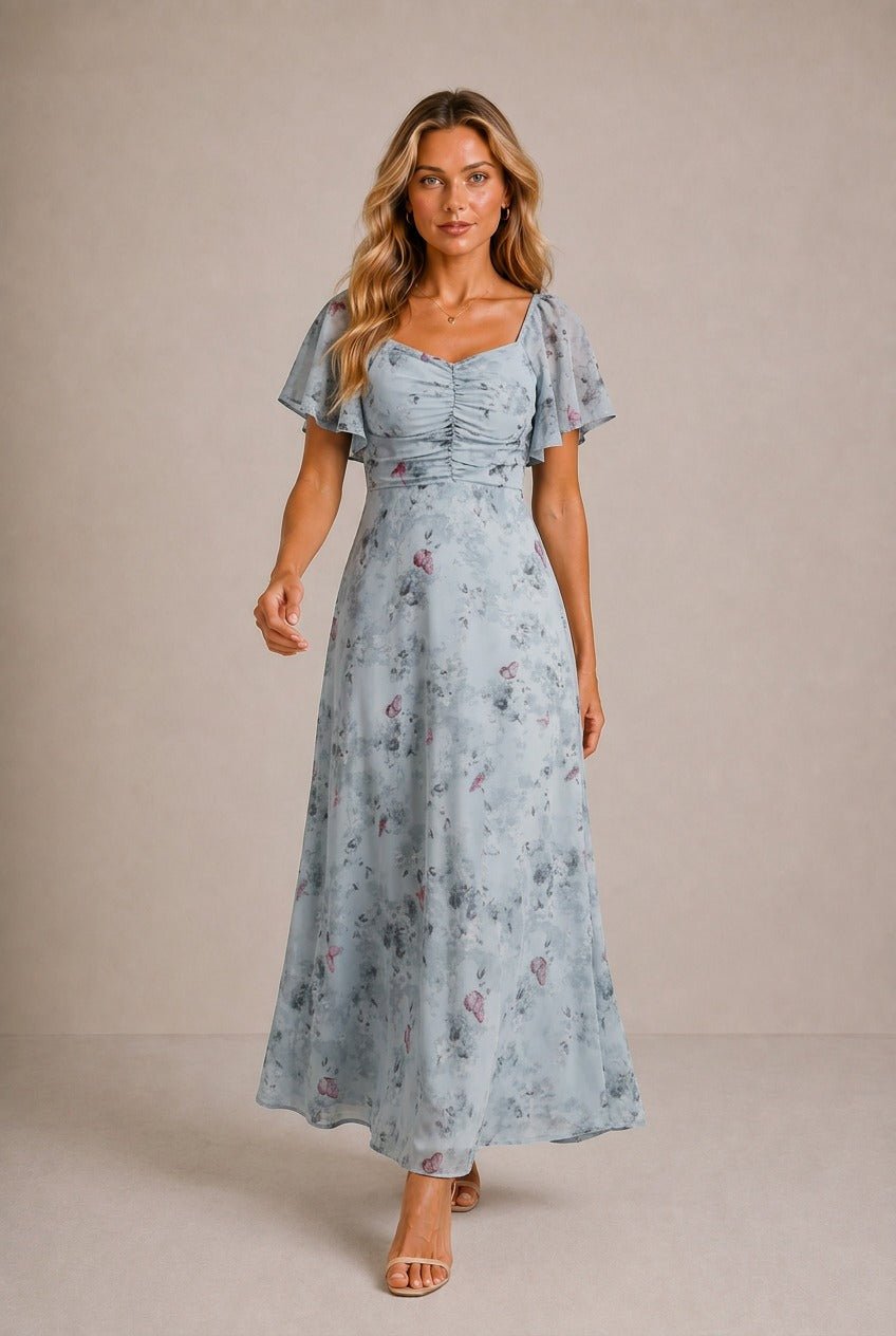 Asti Butterfly Print Maxi Dress