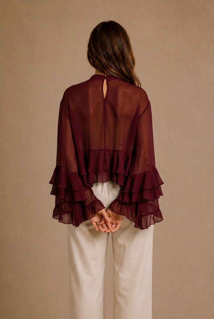 Cortona Ruffle Sheer Blouse