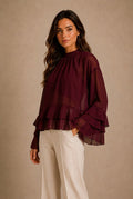 Cortona Ruffle Sheer Blouse